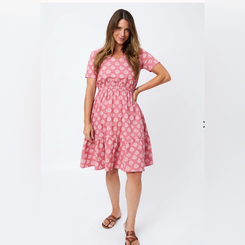 Mata Traders Pink Floral Mini Dress